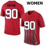 NCAA Ohio State Buckeyes Women's #90 Bryan Kristan Throwback Nike Football College Jersey BBC5645DA